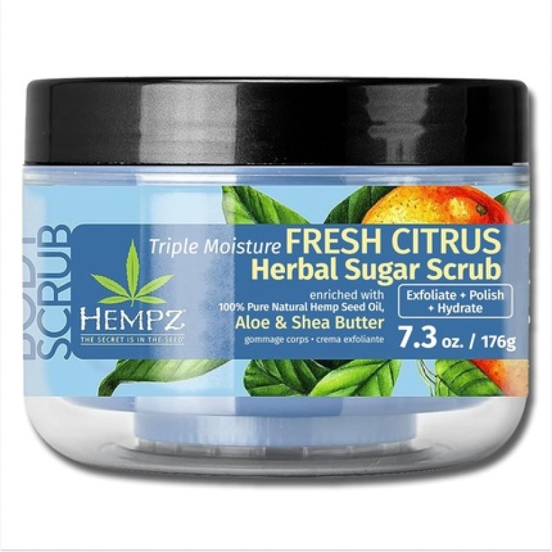 Hempz Triple Moisture Sugar Body Scrub - Grapefruit & Peach - All Natural