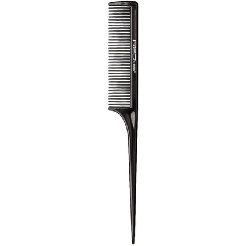 Red Professional Rat Tail Comb Black