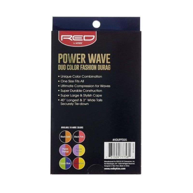 Red By Kiss Power Wave Duo Color Fashion Satin Durag Green Blue