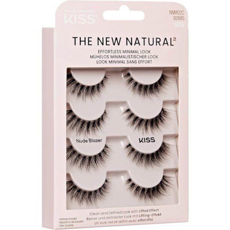 Kiss The New Natural False Eyelashes Full Strip Lash 02 - Pack of 4 Pairs