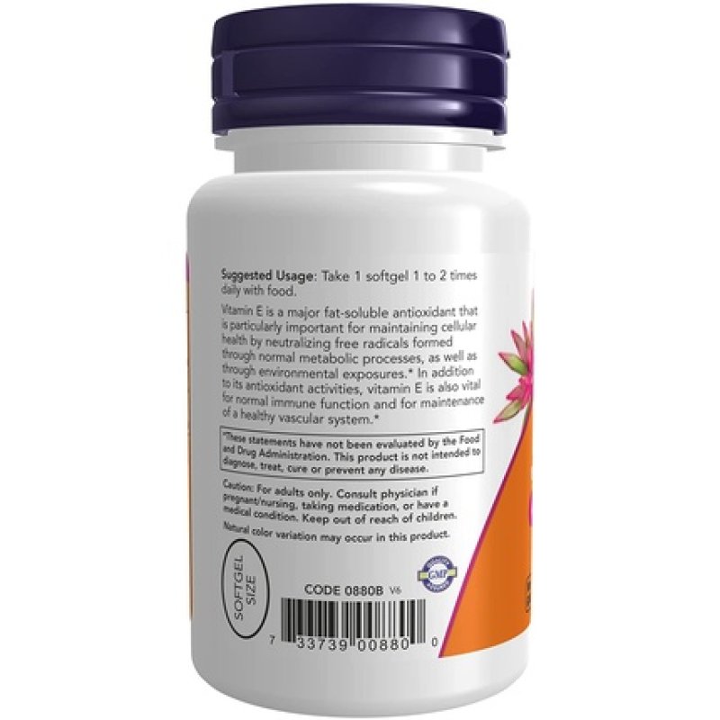 Now Foods Vitamin E-200 Antioxidant 100 Mixed Tocopherol Capsules
