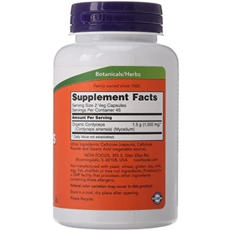 Now Foods Cordyceps 750mg 90 Vcaps