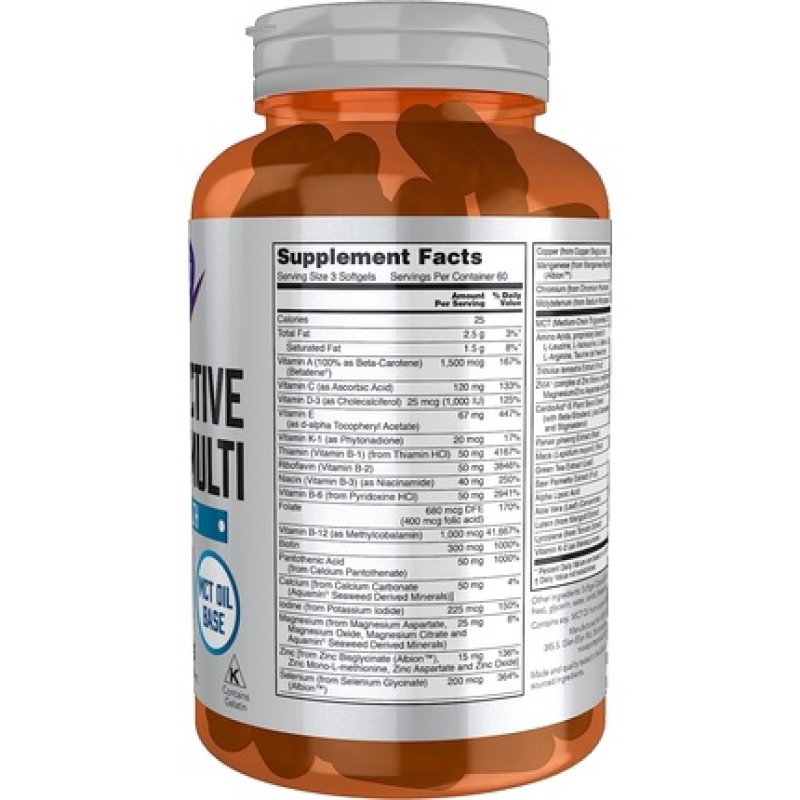 NOW Sports Nutrition Men's Extreme Sports Multi with Free-Form Amino Acids ZMA Tribulus MCT Oil and Herbal Extracts 180