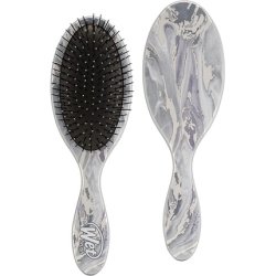 WetBrush Original Detangler Hair Brush with Ultra Soft Intelliflex Bristles Metallic Marble Collection Silver Marble