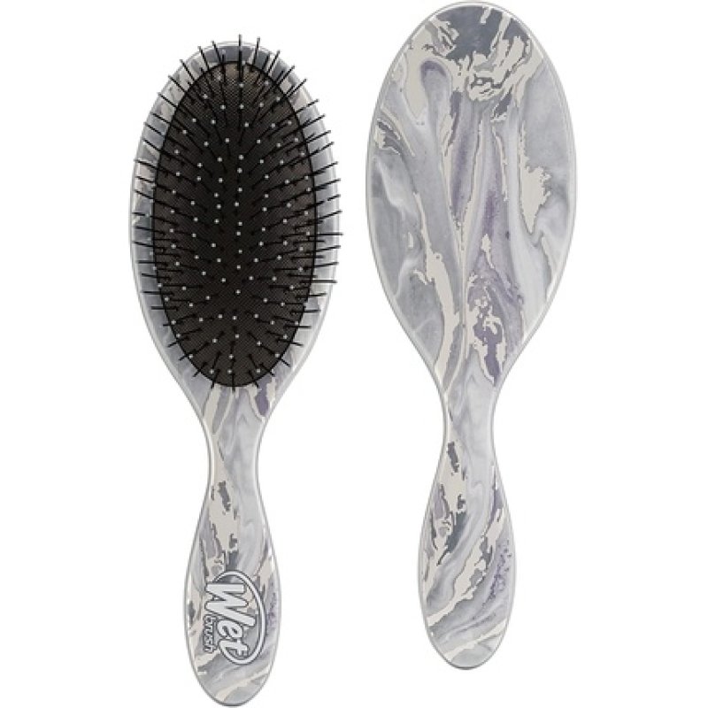 WetBrush Original Detangler Hair Brush with Ultra Soft Intelliflex Bristles Metallic Marble Collection Silver Marble