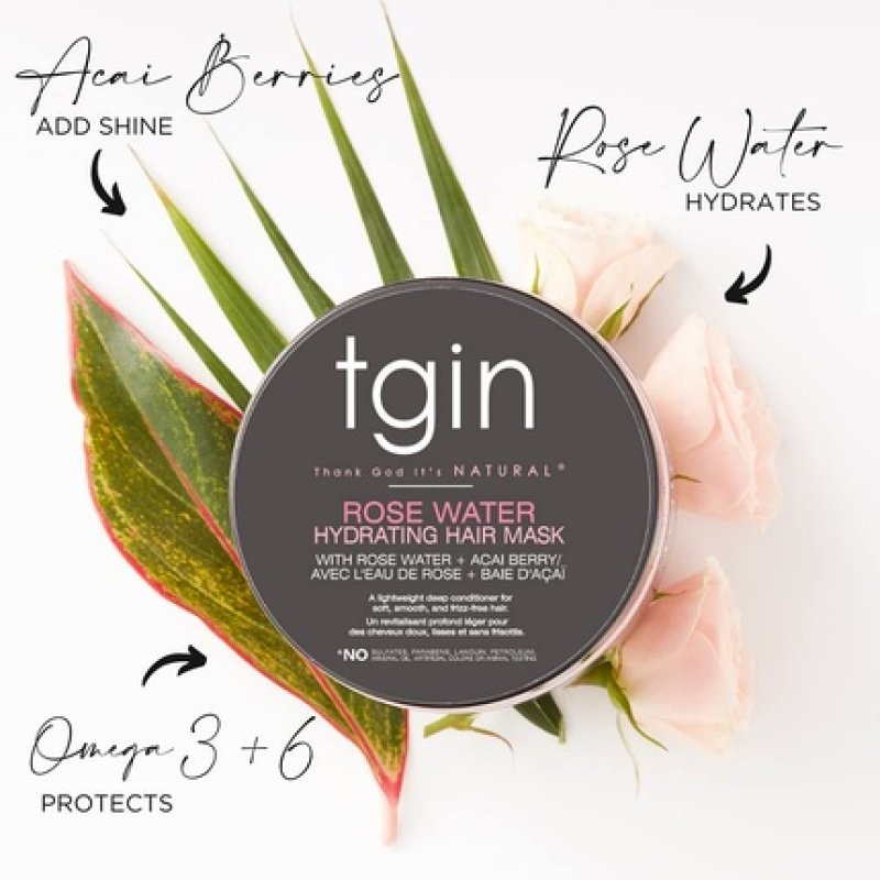 Tgin Rose Water Hydrating Hair Mask for Natural Hair - Curls and Waves
