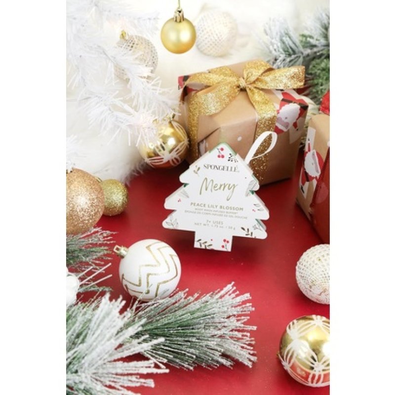Spongelle Holiday Collection Body Wash Infused Buffer Merry Peace Lily