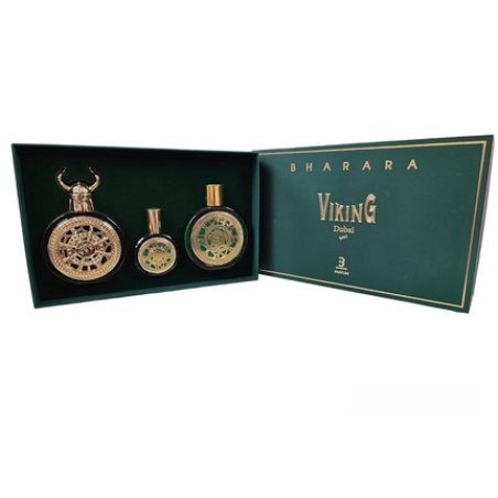 Bharara Viking Dubai Gift Set Perfume 3.4oz 100ml with Mini 1.0oz 30ml and Body