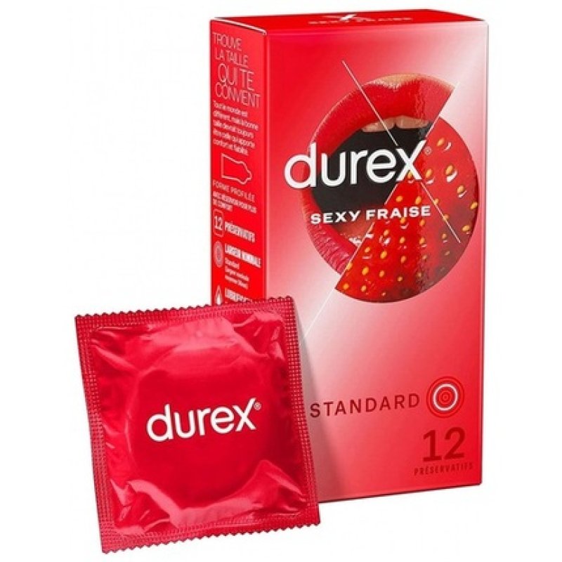 Durex Sexy Strawberry Lubricated Condoms - Pack of 10