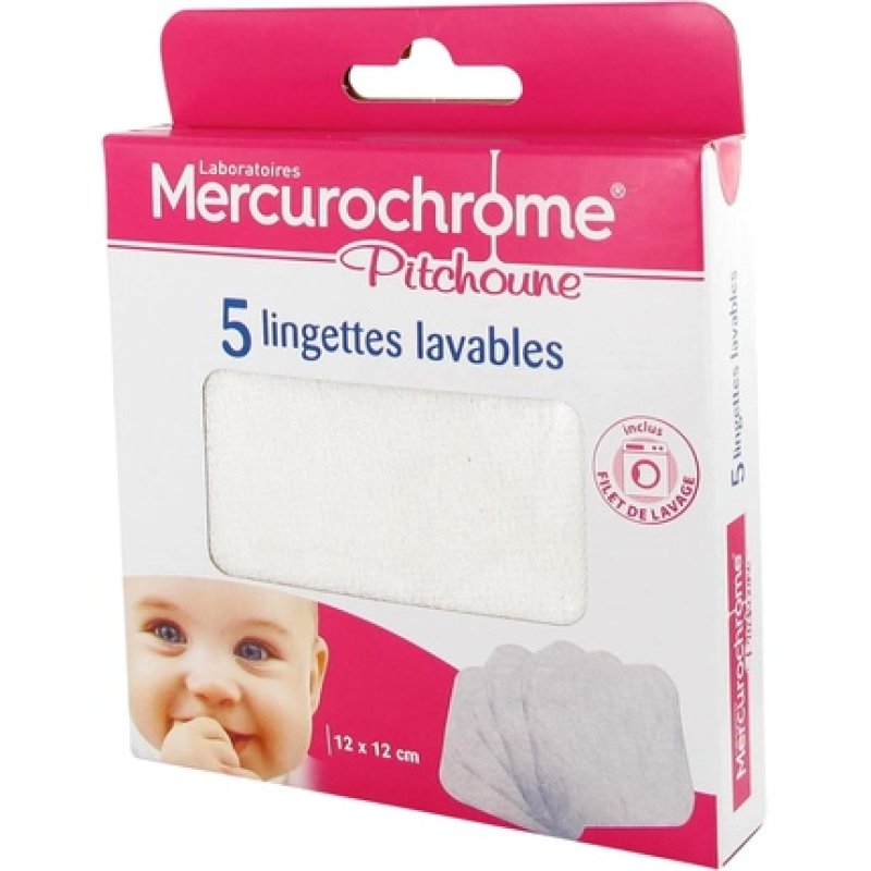 Mercurochrome Pitchoune Cleansing Wipes 12x12cm - Pack of 5