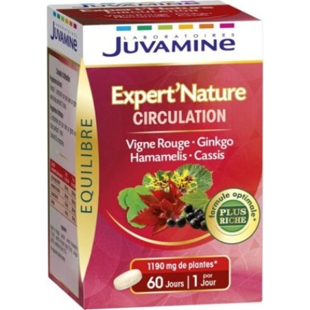 Juvamine Expert Nature Circulation Red Vine Ginkgo Witch Hazel Blackcurrant 60 Com