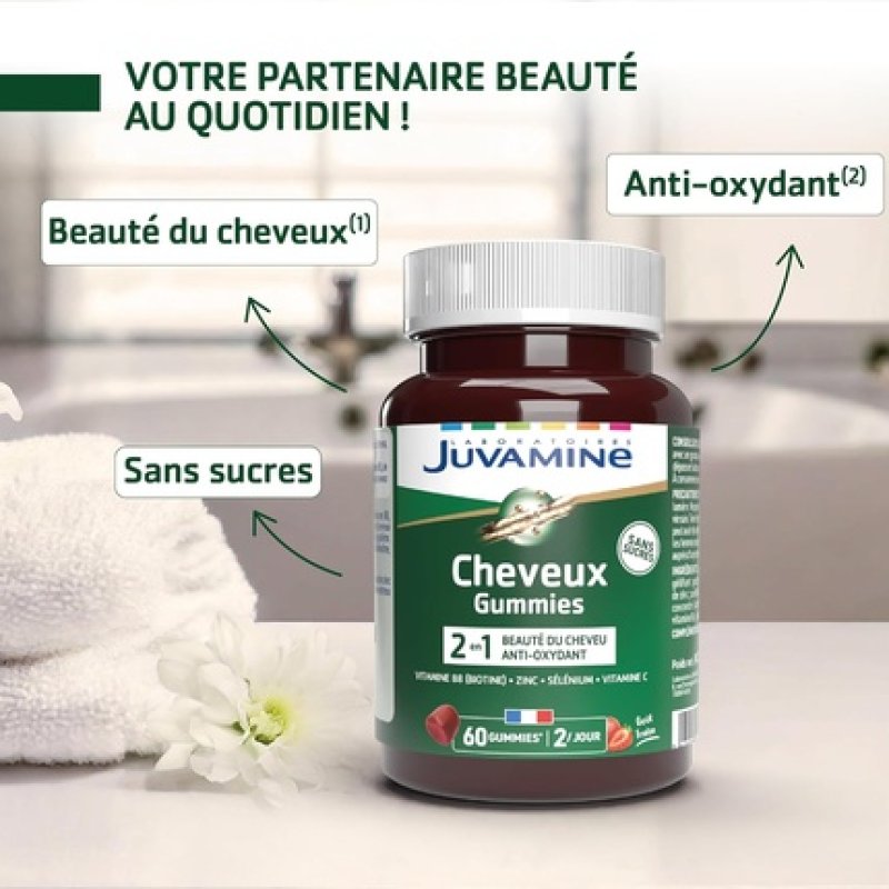 Juvamine 2-In-1 Hair Gummies for Hair Beauty and Health - Antioxidant