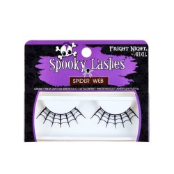 Fright Night Spider Web False Lashes with Adhesive for Scary Spooky Dramatic Eyes