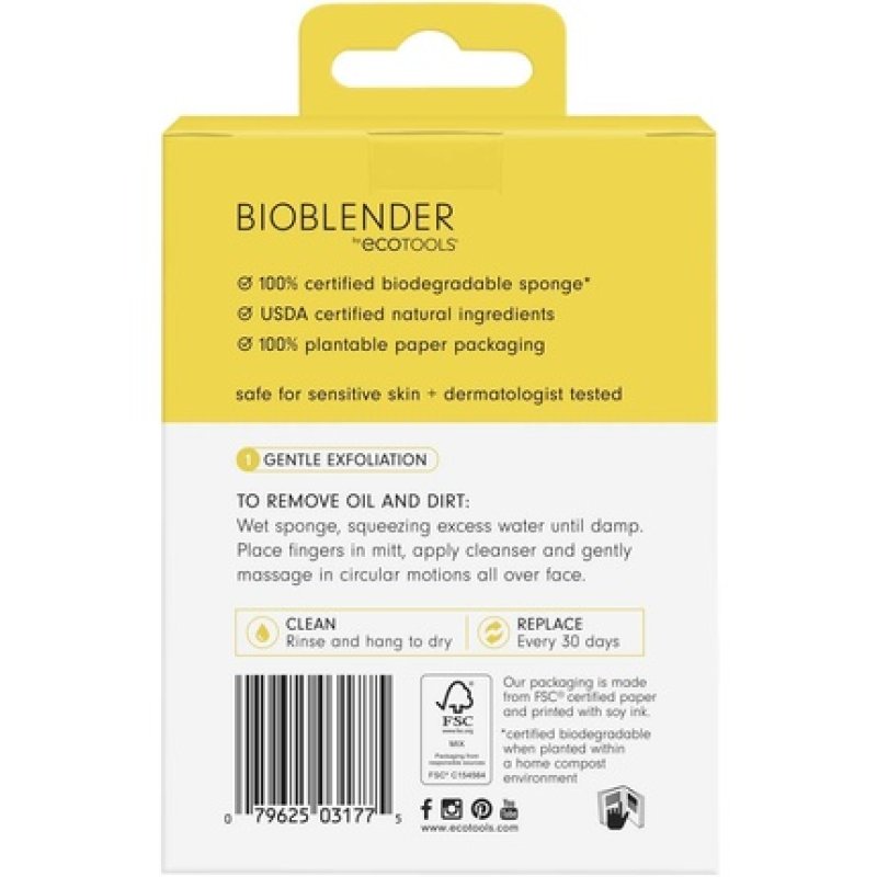 Cleansing Bioblender Biodegradable Facial Cleaning Sponge Ecotools Face Cleaning Glove