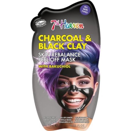 7th Heaven Charcoal Clay Peel Off Face Mask with Bakuchiol - Skin Rebalance