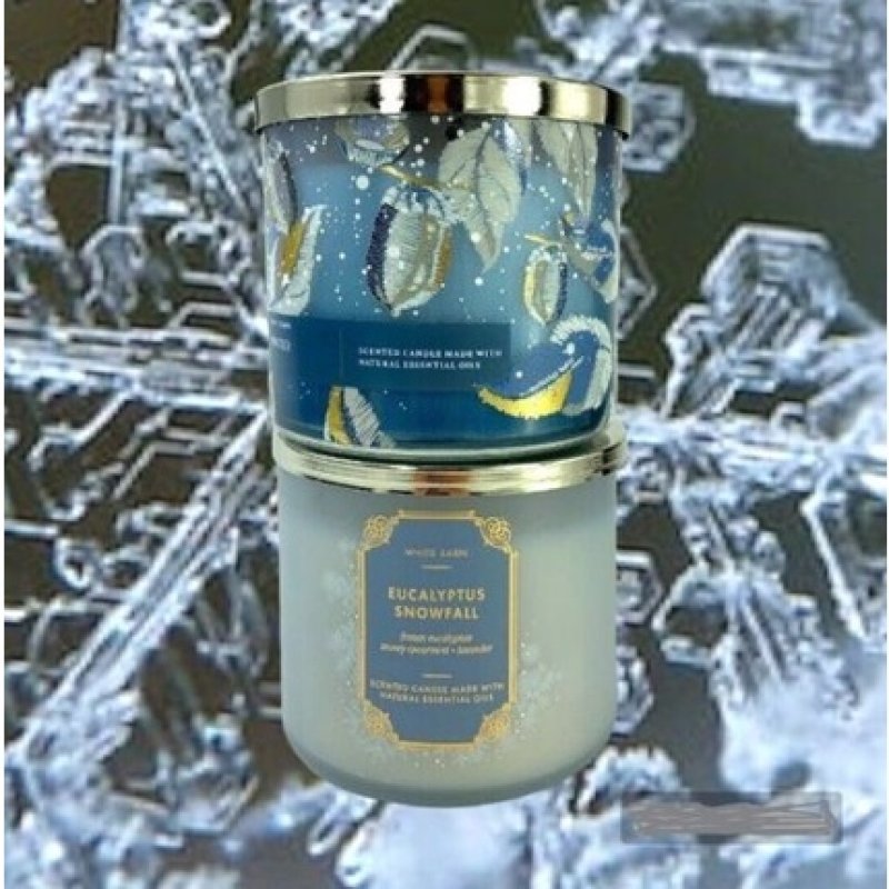 Winter Special Bath & Body Works 3-Wick Candles Eucalyptus Snowfall & Winter