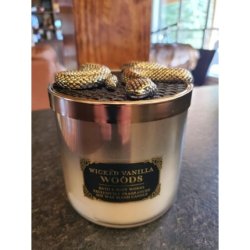 Wicked Vanilla Woods 3D Intricate Snake Lid 3-Wick Candle