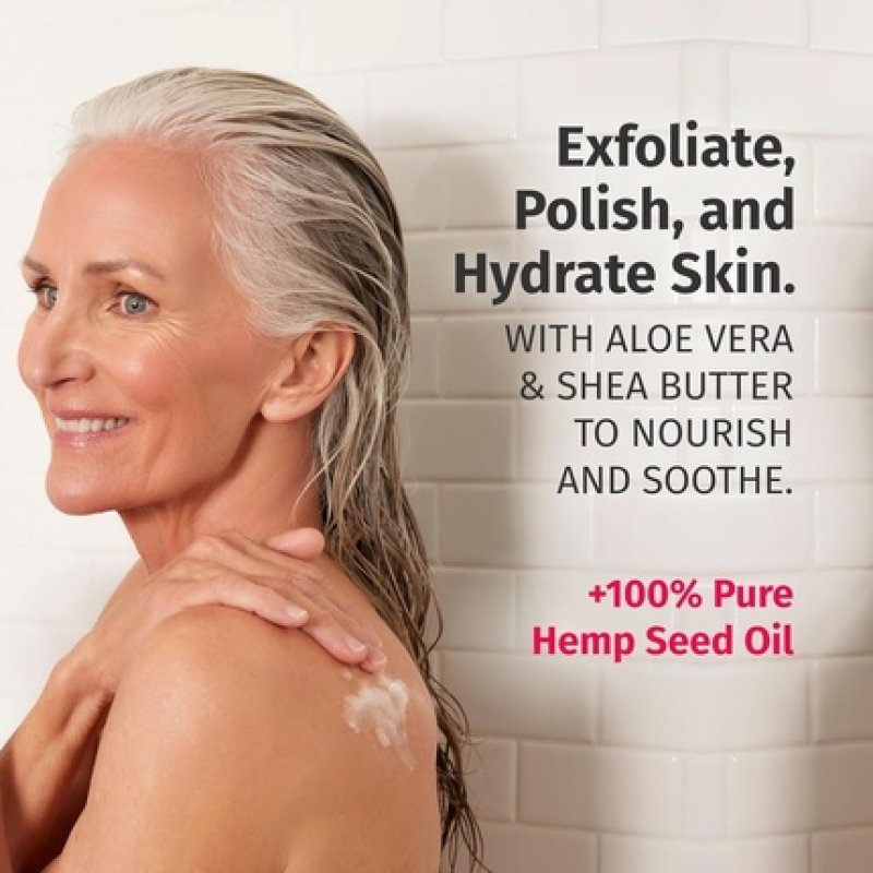 Hempz Sugar Body Scrub Pomegranate All Natural Exfoliating Shea Butter