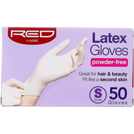 Red by Kiss Powder-Free Latex Gloves Large