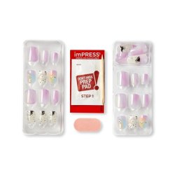 KISS Impress Press On Nails One Step Manicure New Premium Sweet Life Short