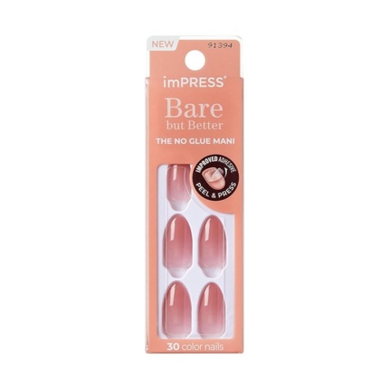 KISS imPRESS No Glue Mani Press-On Nails Serenity Medium Pink Almond Shape