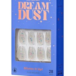 KISS Gel Fantasy False Glue On Nails Dream Dust 28 Short Length Coffin Mood Dust