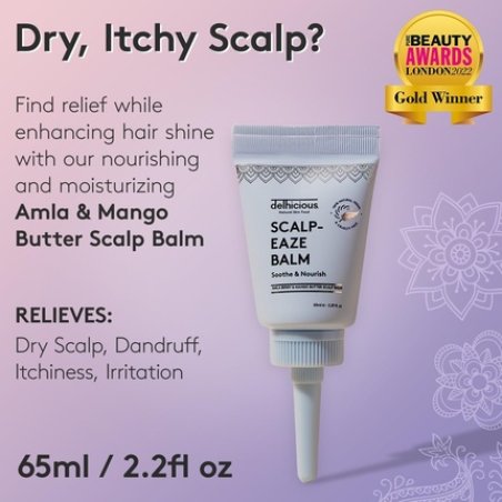 Delhicious Dry Itchy Scalp Treatment Moisturiser Balm with Amla Hair Oil and Shea