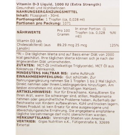 Now Foods Extra Strength Liquid Vitamin D-3 1000 IU 30ml Drops - High Potency Gluten-Free Soy-Free