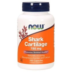 NOW Shark Cartilage 750mg 100 Capsules - Healthy Bones