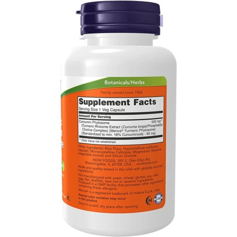 Now Foods Curcumin Phytosome Turmeric Root Extract 60 Capsules