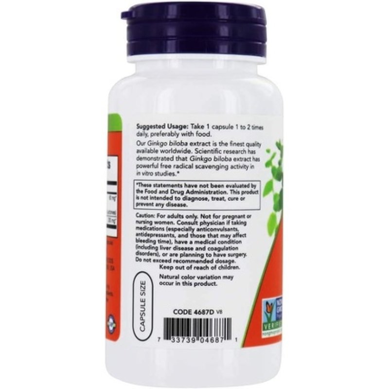60mg Ginkgo Biloba Supplement 120 Capsules