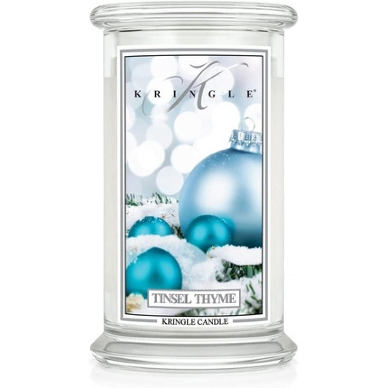 Kringle Candle - Tinsel Thyme - Large Classic Jar 22oz 2-Wick
