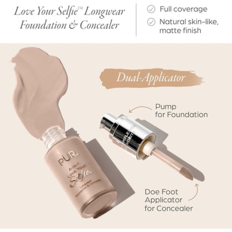 Pur 4-In-1 Love Your Selfie Longwear Foundation & Concealer Ln6 30ml