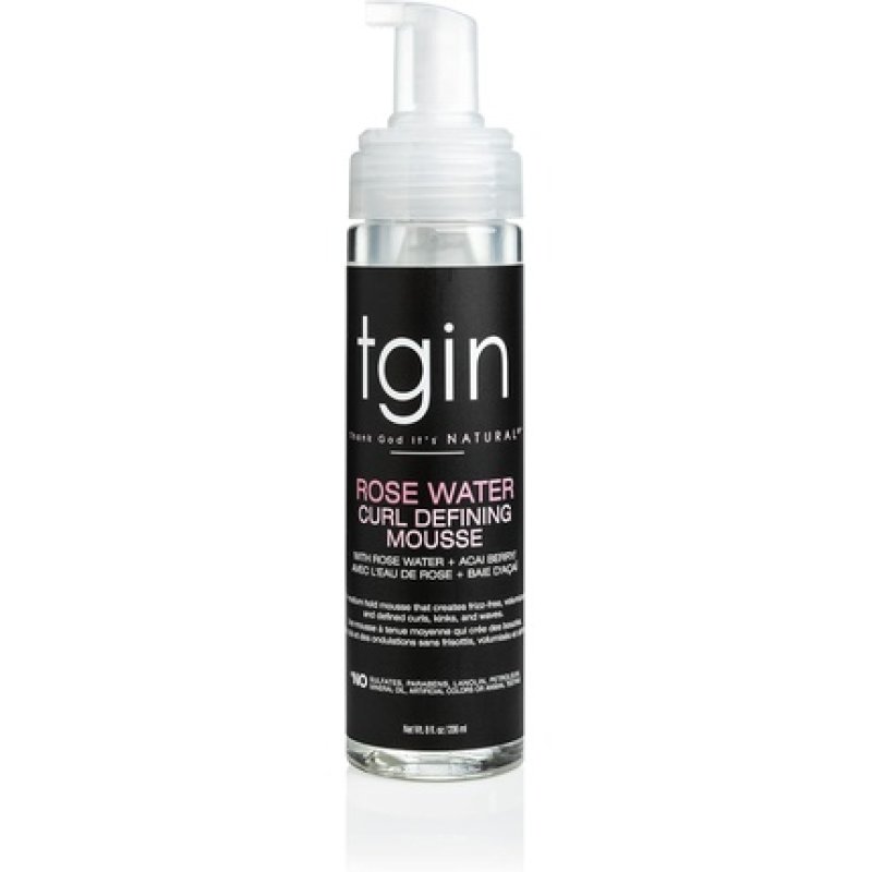 Tgin Rose Water Defining Mousse for Natural Hair - Curls and Waves - Low Porosity