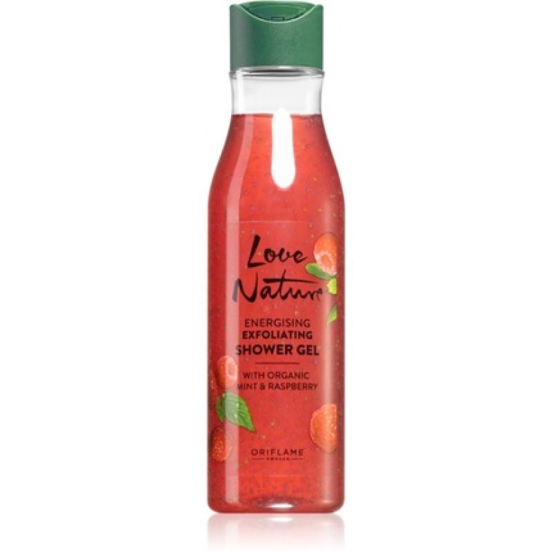 Oriflame Love Nature Organic Mint & Raspberry Exfoliating Shower Gel - 250 ml