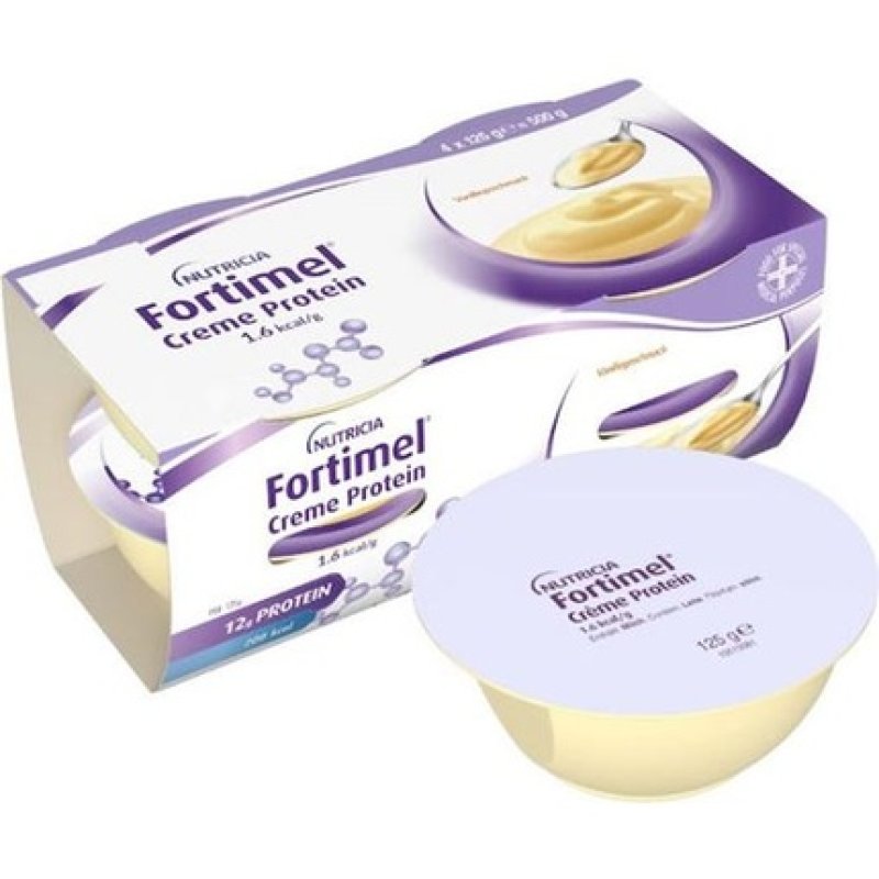 Nutricia Fortimel Cream Protein Special Dietary Supplement Cream With Vanilla Flavor - 1.6 Kcal, 4 X 125 Grams