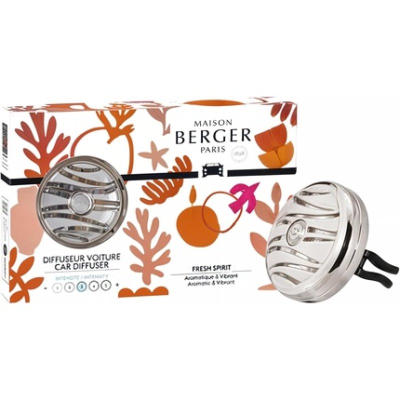 Maison Berger Refillable Car Air Freshener Vent Clip Diffuser Set