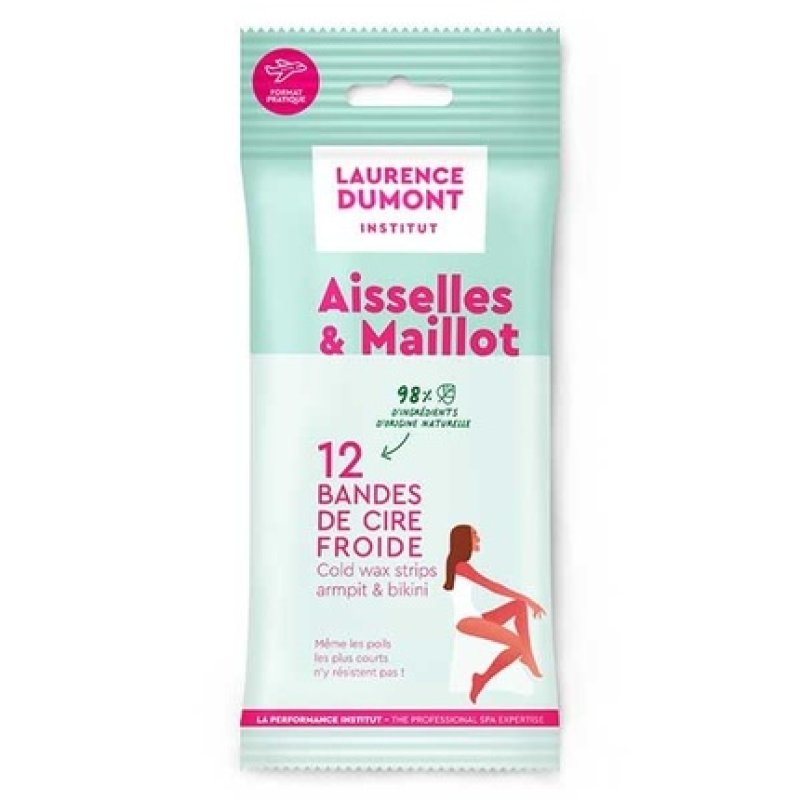 Laurence Dumont Institute Cold Wax Strips for Underarms & Bikini 12 Strips