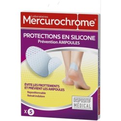 Mercurochrome Silicone Blister Protection Adhesives - Pack of 5