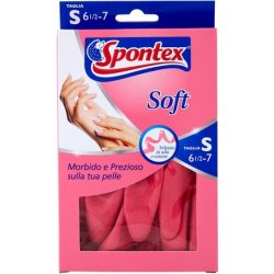 Spontex Soft Household Gloves Natural Latex Pink Small Size Taglia Piccola