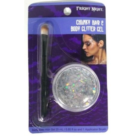 Fright Night Chunky Hair & Body Glitter Gel with Applicator Brush 0.85 Oz