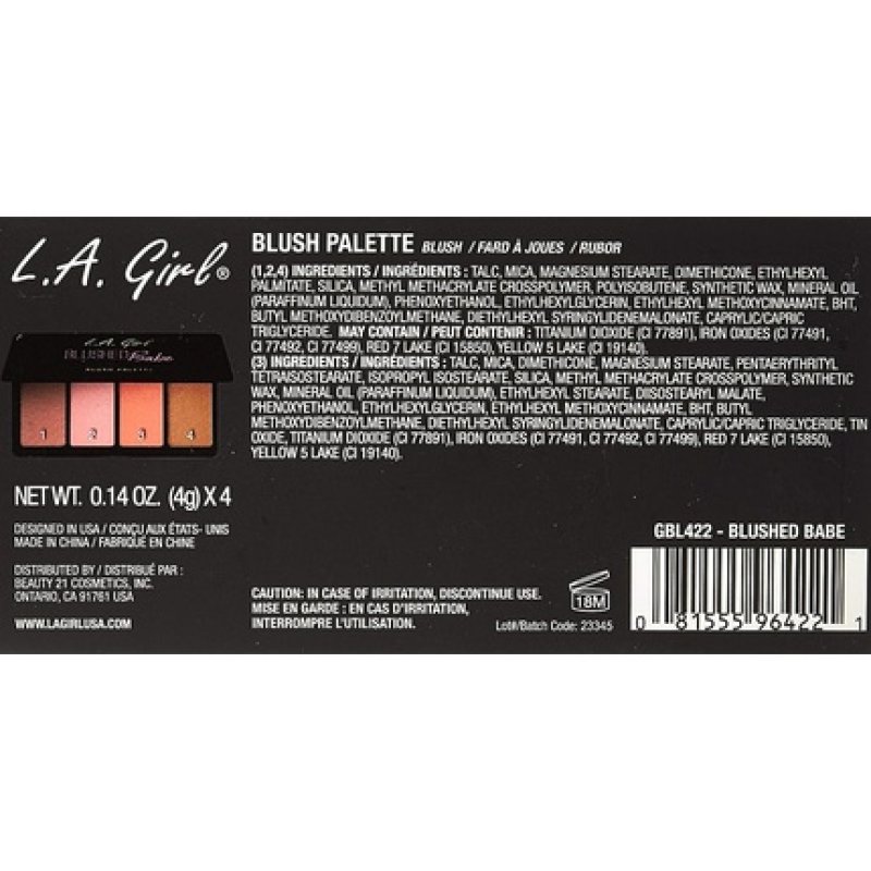 L.A. GIRL Fanatic Blush Palette Blushed Babe