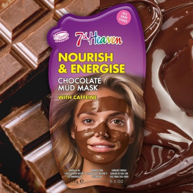 7th Heaven Chocolate Mud Face Mask with Caffeine - Nourish and Energize