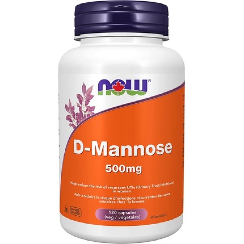 Now Foods D-Mannose 500mg Vegetarian Capsules 120 Count