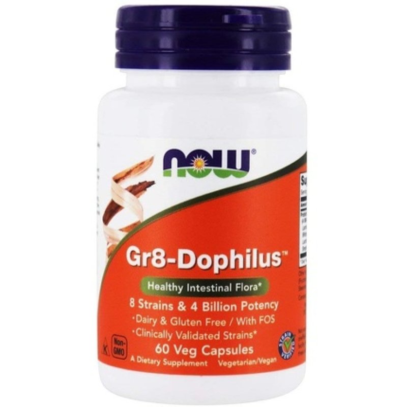 Now Foods Gr8-Dophilus Healthy Intestinal Flora 60 Vcaps