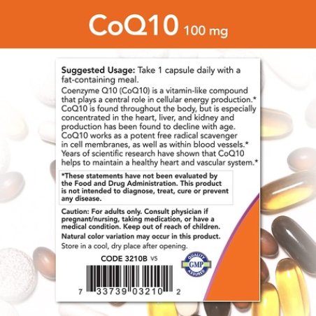 NOW Foods CoQ10 100mg 30 Vcaps - Pack of 2