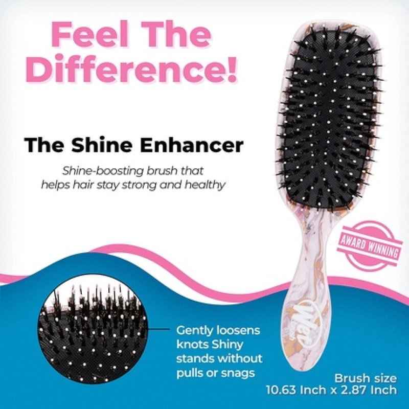 WetBrush Shine Enhancer Paddle Brush with Soft Intelliflex and Natural Boar Bristles Marble Bronze