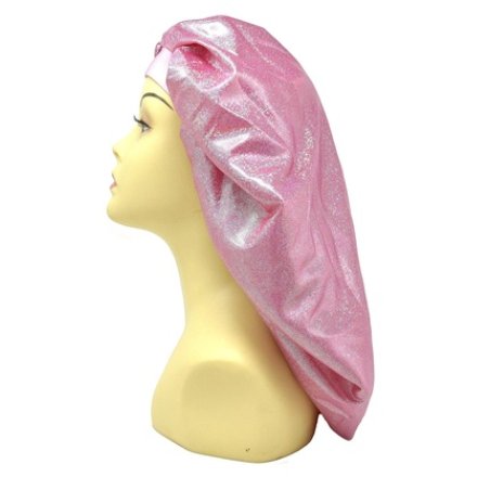 Holographic Extra Jumbo Nightcap Twinkle Deluxe Luxury Wide Band Sleep Cap