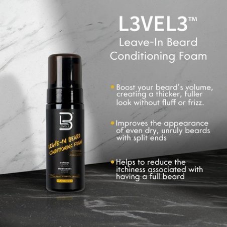 L3VEL3 Leave-In Beard Conditioning Foam For Men 5 oz Foam