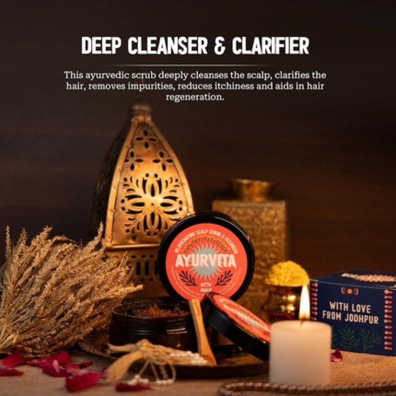 Ayurvita Maka Scalp Scrub & Cleanser Perfect Scalp Exfoliator - Best for Hair